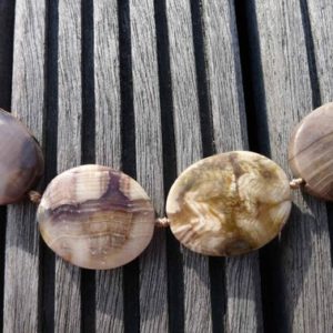 Wood Opalite/ Petrified Wood freeform beads 20-27mm (ETB00325) Unique jewelry/Vintage jewelry/Gemstone necklace | Natural genuine beads Gemstone beads for beading and jewelry making.  #jewelry #beads #beadedjewelry #diyjewelry #jewelrymaking #beadstore #beading #affiliate #ad