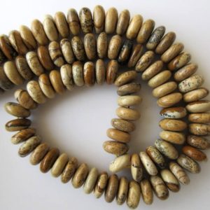 Shop Picture Jasper Rondelle Beads! Picture Jasper Rondelle Beads, Smooth Picture Jasper Beads, 10mm Each, 18 Inch Strand, GDS613 | Natural genuine rondelle Picture Jasper beads for beading and jewelry making.  #jewelry #beads #beadedjewelry #diyjewelry #jewelrymaking #beadstore #beading #affiliate #ad
