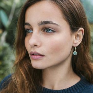 Prehnite earrings. Crystal earrings. Dangle earrings. Gemstone earrings. Drop earrings. Green teardrop earrings. Simple earrings. | Natural genuine Prehnite earrings. Buy crystal jewelry, handmade handcrafted artisan jewelry for women.  Unique handmade gift ideas. #jewelry #beadedearrings #beadedjewelry #gift #shopping #handmadejewelry #fashion #style #product #earrings #affiliate #ad