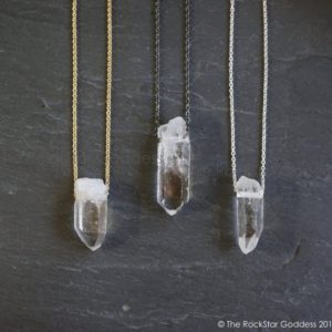Raw Quartz Necklace, Men's Quartz Necklace, Mens Crystal Necklace, Silver Quartz Jewelry, Gold Quartz Necklace, Silver Quartz Necklace | Natural genuine Gemstone jewelry. Buy handcrafted artisan men's jewelry, gifts for men.  Unique handmade mens fashion accessories. #jewelry #beadedjewelry #beadedjewelry #shopping #gift #handmadejewelry #jewelry #affiliate #ad