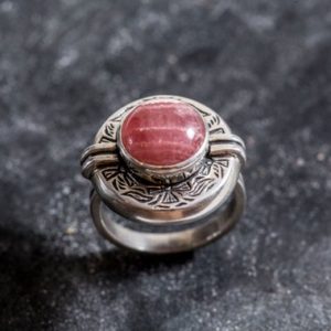 Shop Rhodochrosite Rings! Rhodochrosite Ring, Natural Rhodochrosite, Egyptian Ring, February Ring, Pink Ring, February Birthstone, Solid Silver Ring, Rhodochrosite | Natural genuine Rhodochrosite rings, simple unique handcrafted gemstone rings. #rings #jewelry #shopping #gift #handmade #fashion #style #affiliate #ad