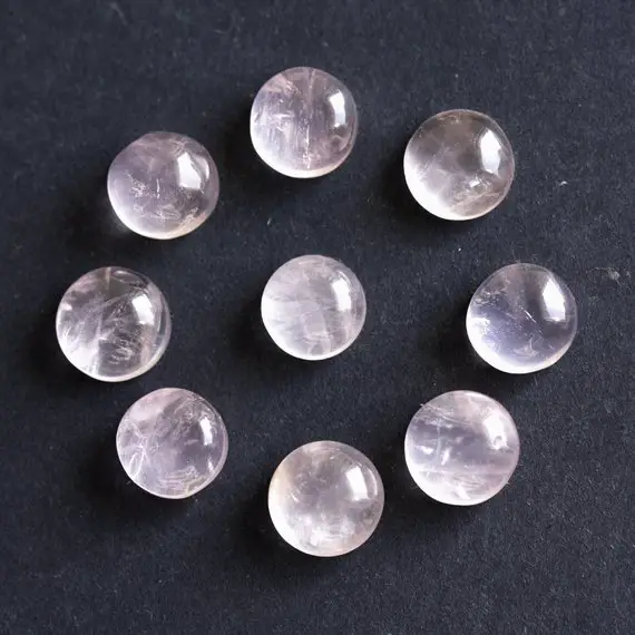 Rose Quartz Cabochon Gemstone Natural 3 Mm To 25 Mm Round Shape Smooth Polished Gemstones Lot For Earring Ring Pendant And Jewelry Making