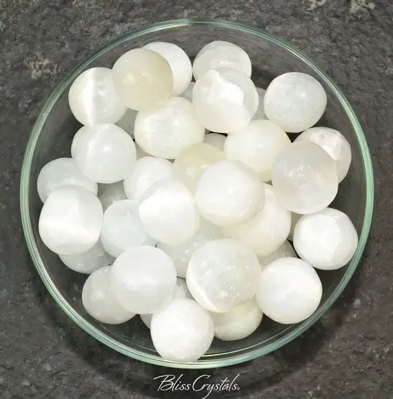 1 Selenite Tumbled Stone Moonglow Satin Spar Emotional Cleanser Yoga #st02