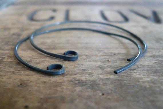 Shoals Sterling Silver Earwires - Handmade. Handforged. Heavily Oxidized Finish.