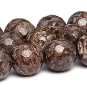 Brown Snowflake Obsidian Beads Grade AAA Genuine Natural Gemstone Micro Faceted Round Loose Beads 6MM 8MM 10MM 12MM Bulk Lot Options | Natural genuine faceted Snowflake Obsidian beads for beading and jewelry making.  #jewelry #beads #beadedjewelry #diyjewelry #jewelrymaking #beadstore #beading #affiliate #ad