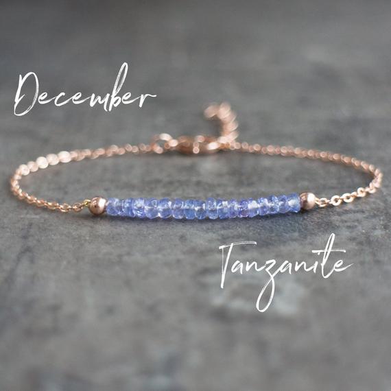 Delicate Tanzanite Bracelet, December Birthstone Gift For Women, Birthday Gifts For Her