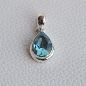 Shop Topaz Pendants! Natural Blue Topaz Pendant-Handmade Silver Pendant-925 Sterling Silver Pendant-Teardrop Blue Topaz Pendant-Gift for her-Anniversary Pendant | Natural genuine Topaz pendants. Buy crystal jewelry, handmade handcrafted artisan jewelry for women.  Unique handmade gift ideas. #jewelry #beadedpendants #beadedjewelry #gift #shopping #handmadejewelry #fashion #style #product #pendants #affiliate #ad