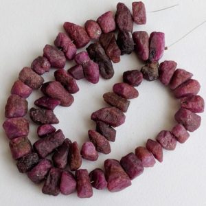 10-15mm Raw Ruby Stones, Natural Loose Raw Gemstone, Ruby Rough Beads, Ruby Nuggets, Raw Ruby For Jewelry (6.5IN To 13IN Options) – PDG78 | Natural genuine chip Ruby beads for beading and jewelry making.  #jewelry #beads #beadedjewelry #diyjewelry #jewelrymaking #beadstore #beading #affiliate #ad