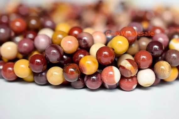 15.5" 8mm Natural Moukaite Round Beads, High Quality Moukaite Semi-precious Stone, Mookaite Jasper Round Beads