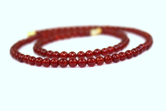 4mm Carnelian Necklace. 4 Mm Carnelian Beads. Red Orange Carnelian Necklace. Various Lengths. Mapenzigems