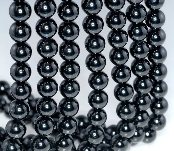 6mm Black Tourmaline Gemstone Grade Aaa Black Round Loose Beads 15 Inch Full Strand (90186326-729)