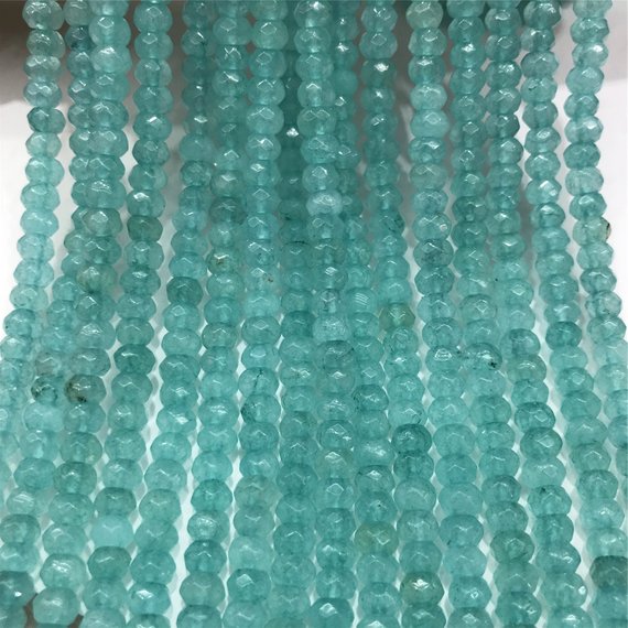 4mm Faceted Blue Glass Beads, Glass Jewelry