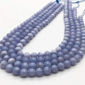 Shop Blue Lace Agate Round Beads! 4x3mm Faceted Glass Rondelle Beads, Glass Jewelry | Natural genuine round Blue Lace Agate beads for beading and jewelry making.  #jewelry #beads #beadedjewelry #diyjewelry #jewelrymaking #beadstore #beading #affiliate #ad