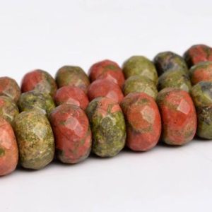 Shop Unakite Faceted Beads! 8x5MM Lotus Pond Unakite Beads AAA Genuine Natural Gemstone Faceted Rondelle Loose Beads 15" / 7.5" Bulk Lot Options (102994) | Natural genuine faceted Unakite beads for beading and jewelry making.  #jewelry #beads #beadedjewelry #diyjewelry #jewelrymaking #beadstore #beading #affiliate #ad