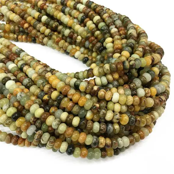 6x4mm Multi Color Jade Rondelle Beads , 15.5 Inch Strand,approx 78beads