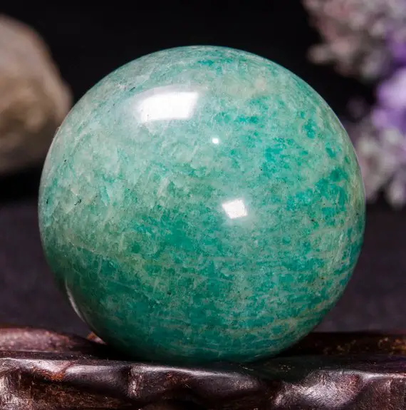 1.64"natural Amazonite Sphere/tumbled Amazonite Ball/green Rock Sphere/hand Carved Gemstone Sphere/crystal Healing/special Gift41mm-91g#3028