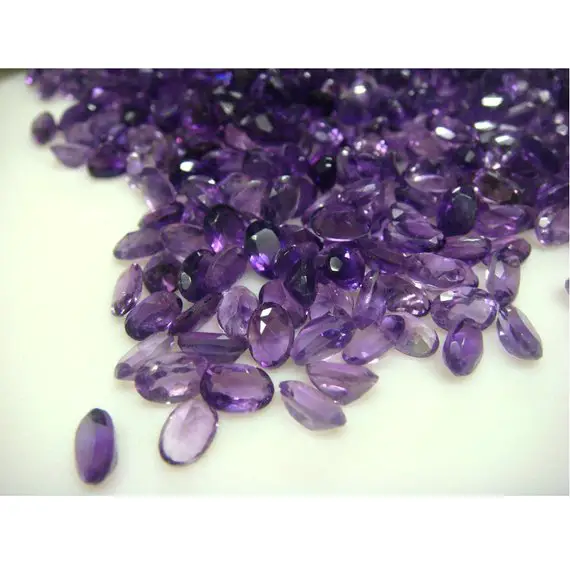 6x8mm Amethyst Oval Cut Stones, Amethyst Faceted Stones, Calibrated African Amethyst For Jewelry (2pcs To 10pcs Options)