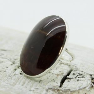 Shop Aragonite Rings! Huge Aragonite stone ring oval shape cabochon coffee candies color stone set on 925e sterling silver Oval ring with great quality stone | Natural genuine Aragonite rings, simple unique handcrafted gemstone rings. #rings #jewelry #shopping #gift #handmade #fashion #style #affiliate #ad
