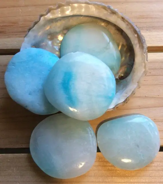 Aragonite Palm Smooth Touch Stone, Healing Stone, Healing Crystal, Chakra Stone, Spiritual Stone