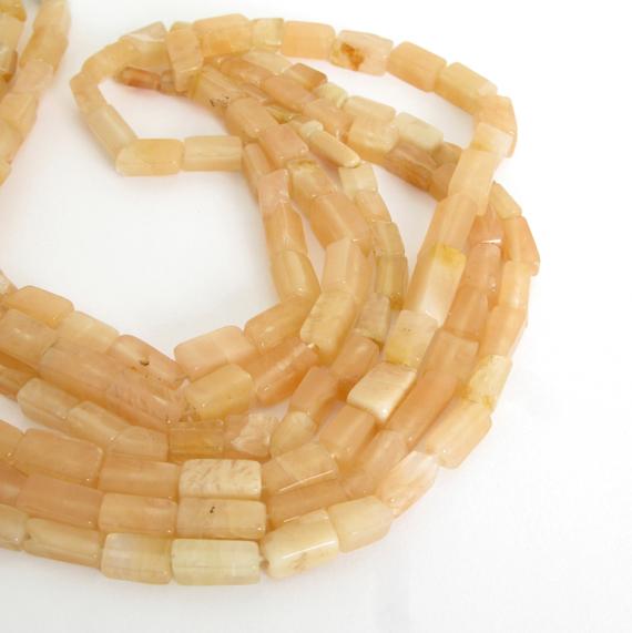 Peach Aventurine Beads, 6mm To 9mm Peach Aventurine Rectangles Bead Strand, Full Strand, Natural Gemstone, Aventurine, Ave207