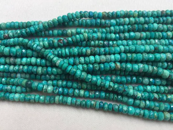 Bead Chrysocolla Rondelle Faceted 3.5 To 5mm 16" Each Graduated