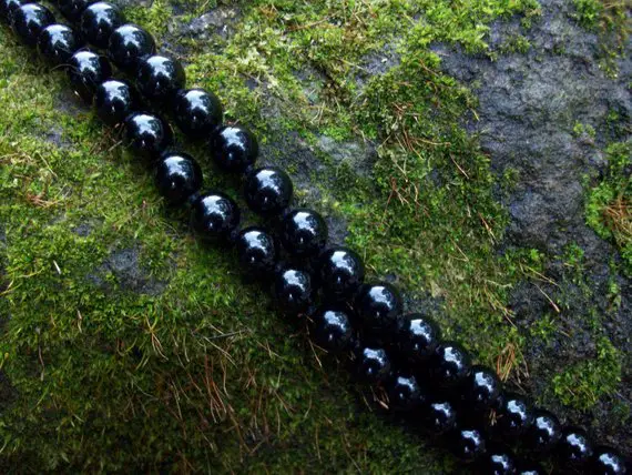 Black Tourmaline Unisex Necklace Genuine Untreated ~ Therapeutic Quality Gemstone Energy Necklace ~ Hand Knotted 10mm