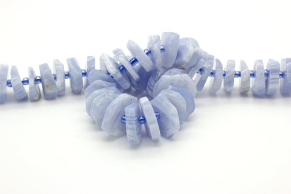 Blue Lace Agate, Natural Blue Lace Agate Raw Chips Nuggets Rough Cut Irregular Shape Loose Gemstone Beads