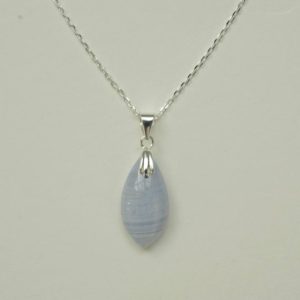 Blue Lace Agate Necklace, Throat Chakra Stone Necklace, Sterling Silver Blue Lace Chalcedony Necklace, Natural Stone Necklace | Natural genuine Array jewelry. Buy crystal jewelry, handmade handcrafted artisan jewelry for women.  Unique handmade gift ideas. #jewelry #beadedjewelry #beadedjewelry #gift #shopping #handmadejewelry #fashion #style #product #jewelry #affiliate #ad