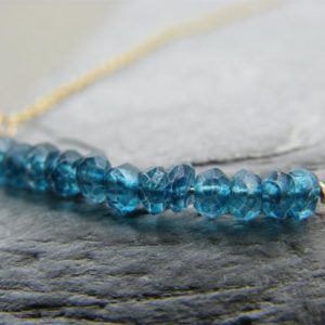 Shop Apatite Necklaces! Gemstone bar necklace ~ Gift for women ~ Necklace gift for women  ~  Gold filled Neon blue apatite necklace ~ | Natural genuine Apatite necklaces. Buy crystal jewelry, handmade handcrafted artisan jewelry for women.  Unique handmade gift ideas. #jewelry #beadednecklaces #beadedjewelry #gift #shopping #handmadejewelry #fashion #style #product #necklaces #affiliate #ad