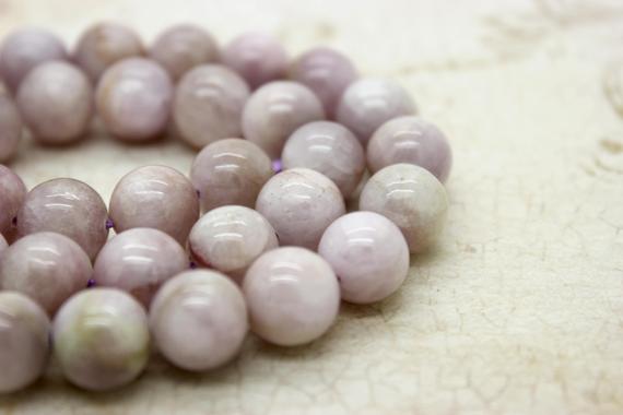 Kunzite Beads, Natural Purple Kunzite Smooth Polisehd Round Gemstone Beads (9mm 11mm 13mm 14mm) - Pg25