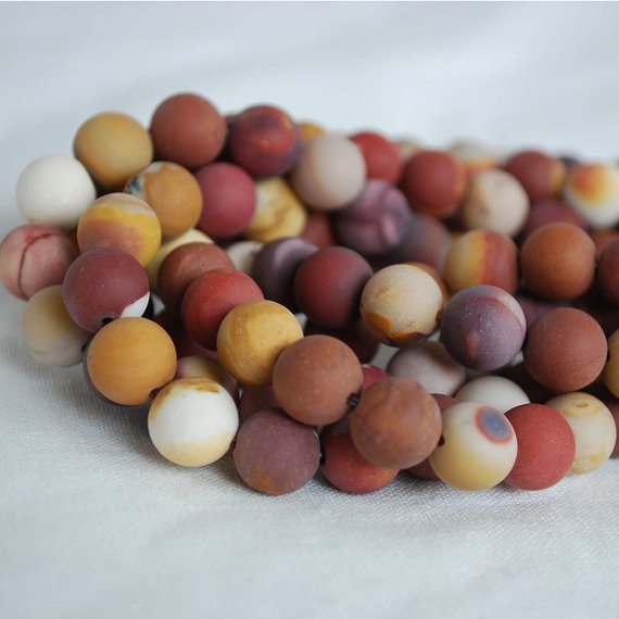 Mookite Mookaite Frosted Matte Round Beads - 4mm, 6mm, 8mm, 10mm - 15" Strand - Natural Gemstone