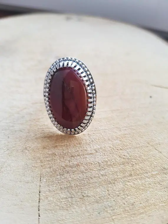 Mookaite Ring, Sterling Silver Mookaite, Gemstone Ring, Statement Ring, Red Mookaite Ring