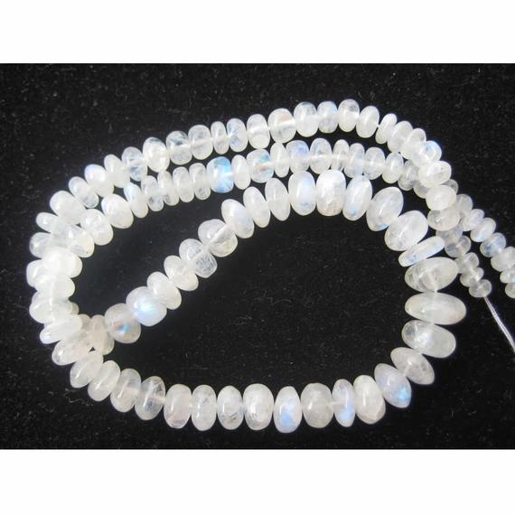 4mm-12mm Rainbow Moonstone Plain Rondelle, White Rainbow Rondelle Beads,  Beads, Rainbow Moonstone Rondelle Beads For Jewelry (8into 16in)