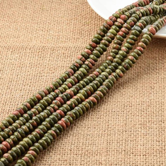 Natural Unakite Rondelle Beads, Disc Beads, 4*8mm Full Strand Wholesale