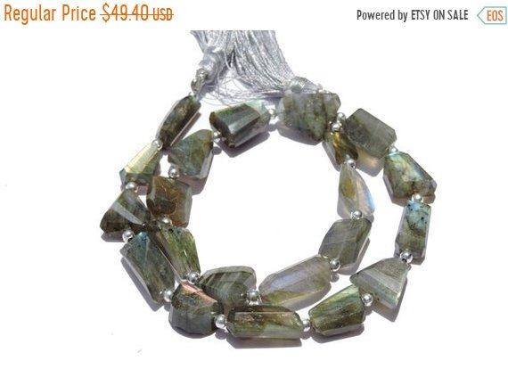 12 Inches Long Strand Natural Flashy Fire Labradorite Faceted Nugget Beads Labradorite Tumbles Size 18x7 - 11x7 Mm