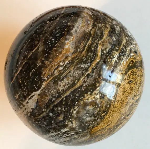 Jasper Sphere, Ocean Jasper Sphere, Orbicular Ocean Jasper, 3.5" Large Sphere, Healing Stone, Healing Crystal