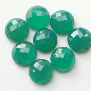 Shop Onyx Cabochons! 10mm Green Onyx Faceted Round Flat Back Cabochons, Rose Cut Green Onyx Cabochon For Jewelry, Calibrated Green Onyx(5Pcs To 20Pcs Options) | Natural genuine stones & crystals in various shapes & sizes. Buy raw cut, tumbled, or polished gemstones for making jewelry or crystal healing energy vibration raising reiki stones. #crystals #gemstones #crystalhealing #crystalsandgemstones #energyhealing #affiliate #ad