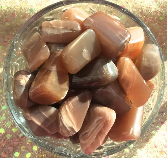 Peach Moonstone, Tumbled All Natural Moonstone, Chakra, Reiki, Crystal Grid, Holistic, Pagan Altar, Meditation, Sacred Space!