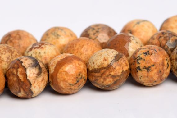 Picture Jasper Beads Grade Aaa Genuine Natural Gemstone Micro Faceted Round Loose Beads 6mm 8mm 10mm 12mm Bulk Lot Options