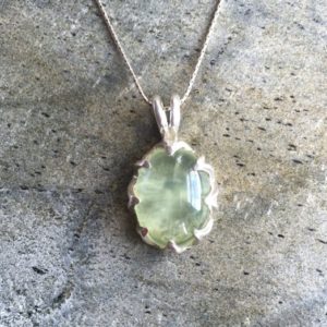 Shop Prehnite Jewelry! Prehnite Pendant, Natural Prehnite, May Birthstone, Large Oval Pendant, Silver Oval Pendant, Green Pendant, Vintage Pendant, Silver Pendant | Natural genuine Prehnite jewelry. Buy crystal jewelry, handmade handcrafted artisan jewelry for women.  Unique handmade gift ideas. #jewelry #beadedjewelry #beadedjewelry #gift #shopping #handmadejewelry #fashion #style #product #jewelry #affiliate #ad