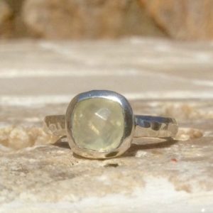 Shop Prehnite Rings! Prehnite Gemstone Silver Ring, Mens Pinky Ring, Green Square Stone Ring, Gift for Her | Natural genuine Prehnite mens fashion rings, simple unique handcrafted gemstone men's rings, gifts for men. Anillos hombre. #rings #jewelry #crystaljewelry #gemstonejewelry #handmadejewelry #affiliate #ad