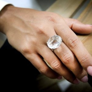 Crystal Quartz Ring · Silver Ring · Clear Quartz · Reflective Ring · Crystal Ring · Gemstone Ring · Faceted Oval Ring | Natural genuine Quartz rings, simple unique handcrafted gemstone rings. #rings #jewelry #shopping #gift #handmade #fashion #style #affiliate #ad