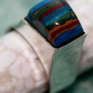 Shop Calcite Rings! rainbow calcite ring / rainbow calsilica ring / silver ring with stone / one of a kind rings / size 7.5 | Natural genuine Calcite rings, simple unique handcrafted gemstone rings. #rings #jewelry #shopping #gift #handmade #fashion #style #affiliate #ad