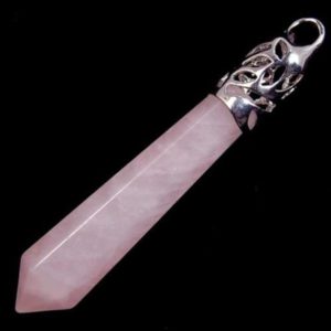 Shop Rose Quartz Bead Shapes! Rose Quartz healing point chakra silver, gold pendant beads, Gemstone Rock Crystal healing Stone, focal bead 58mm | Natural genuine other-shape Rose Quartz beads for beading and jewelry making.  #jewelry #beads #beadedjewelry #diyjewelry #jewelrymaking #beadstore #beading #affiliate #ad