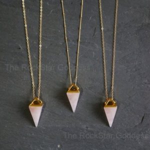 Gold Rose Quartz Necklace / Rose Quartz Necklace / Rose Quartz Pendant / Gold Rose Quartz Jewelry / Rose Quartz Jewelry | Natural genuine Rose Quartz pendants. Buy crystal jewelry, handmade handcrafted artisan jewelry for women.  Unique handmade gift ideas. #jewelry #beadedpendants #beadedjewelry #gift #shopping #handmadejewelry #fashion #style #product #pendants #affiliate #ad