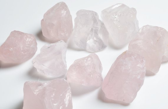 Raw Rose Quartz Crystals-drilled/ Loose Stone/ Rough Pink Crystals/ Rose Crystal-10-20mm/20-30mm-1point