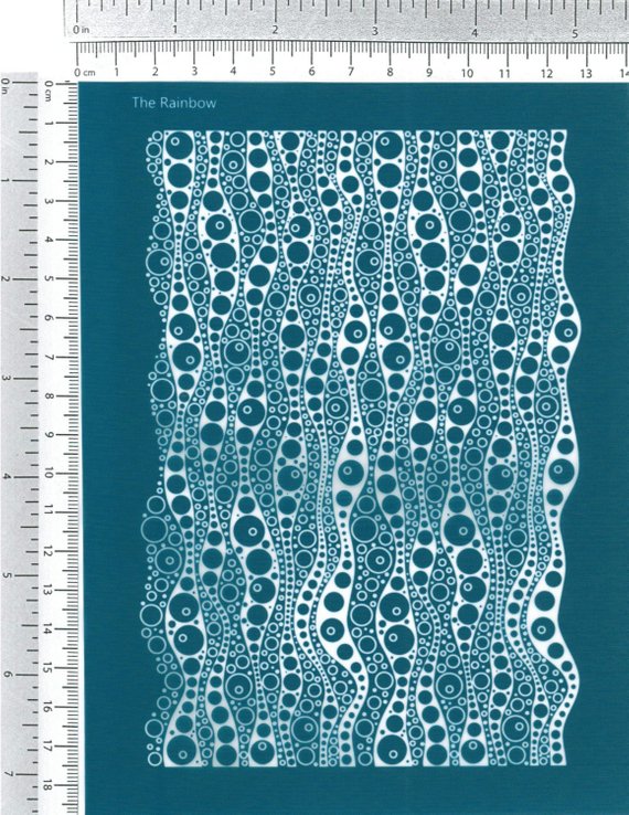 S04 Wheels In Waves - Therainbow Silk Screen For Polymer Clay, Polymer Clay Tools, Ecran En Soie, Fimo, Kato, Premo, Flat Surface