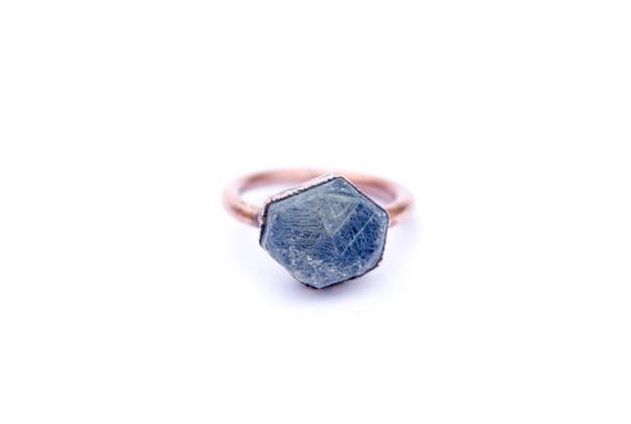 Sale Sapphire Ring | Blue Sapphire Ring | Raw Sapphire Jewelry | September Birthstone Jewelry | September Birthstone Ring