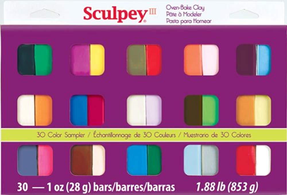 Sculpey Iii Oven Bake Clay Sampler 1oz, 30/pkg