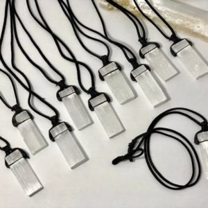 Selenite Necklace | Natural genuine Selenite necklaces. Buy crystal jewelry, handmade handcrafted artisan jewelry for women.  Unique handmade gift ideas. #jewelry #beadednecklaces #beadedjewelry #gift #shopping #handmadejewelry #fashion #style #product #necklaces #affiliate #ad